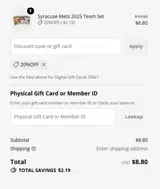 Wilmington Blue Rocks coupon verification screenshot