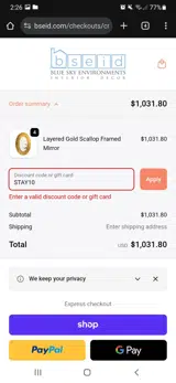 STAY10 coupon verification screenshot