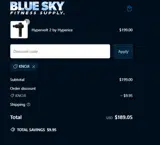 Blue Sky Fitness Supply coupon verification screenshot