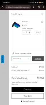 NADINE15 coupon verification screenshot