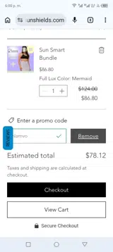 Namvo coupon verification screenshot