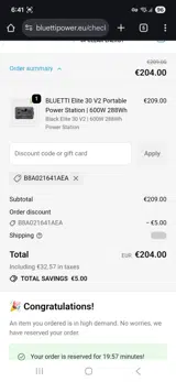 B8A021641AEA coupon verification screenshot