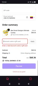 beeblack30 coupon verification screenshot