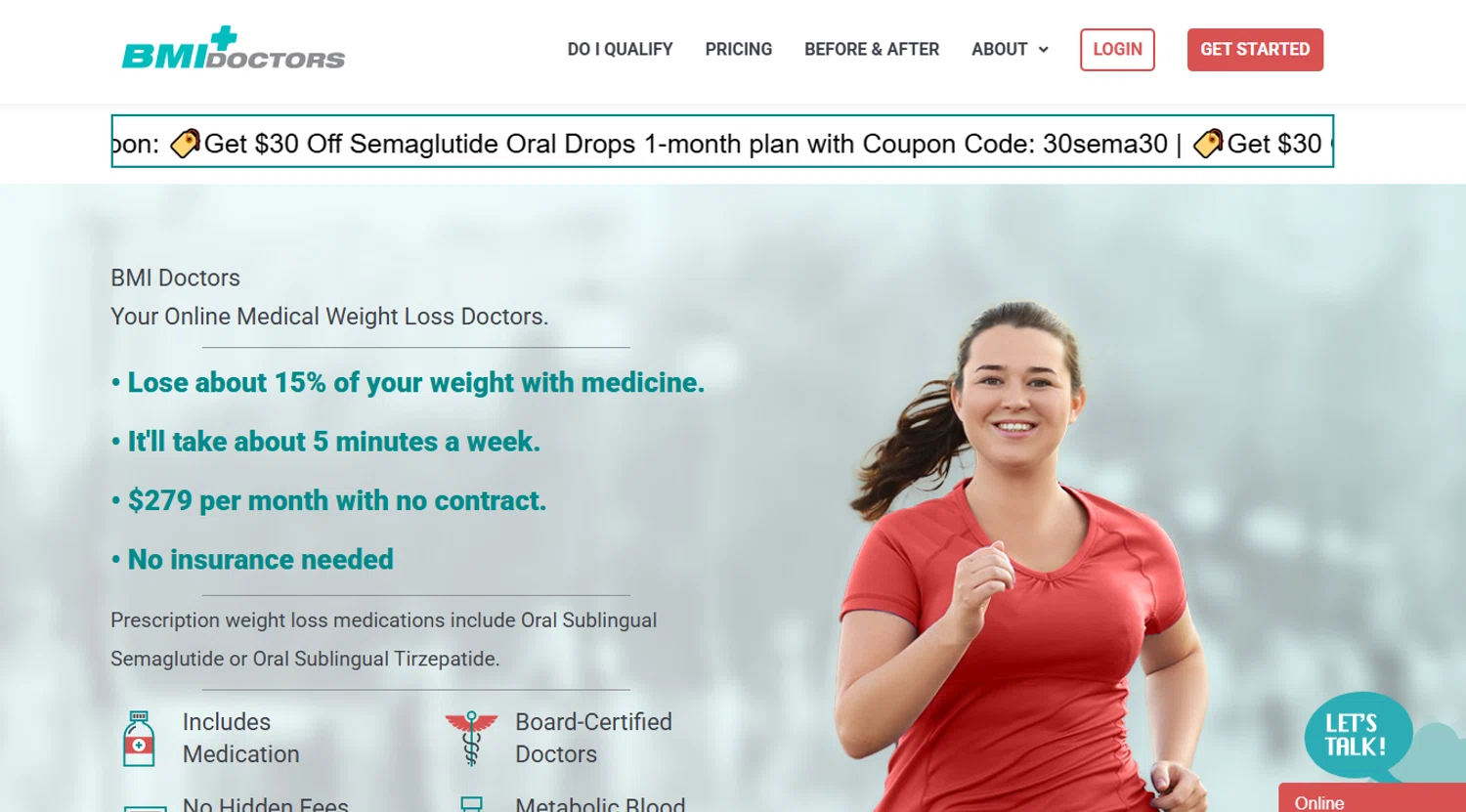 BMI Doctors promo code screenshot showing code 30tirz30 applied at BMI Doctors checkout page. Uploaded by SimplyCodes community member ylenisjordan on Oct 4, 2025