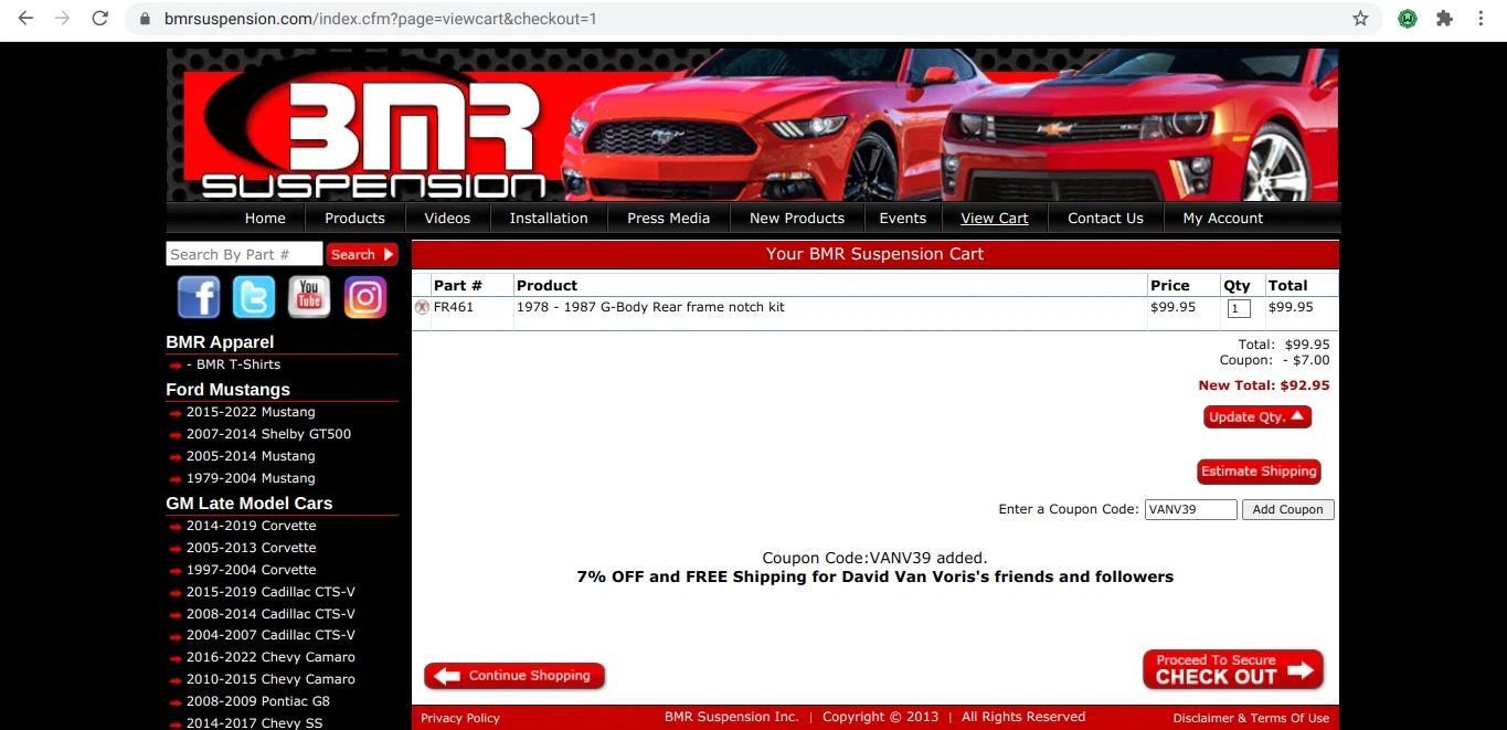 how to use BMR Suspension coupons