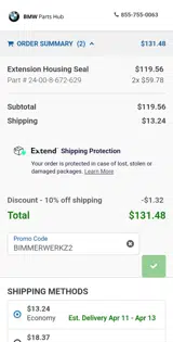 BIMMERWERKZ2 coupon verification screenshot