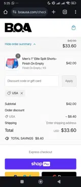 USA coupon verification screenshot