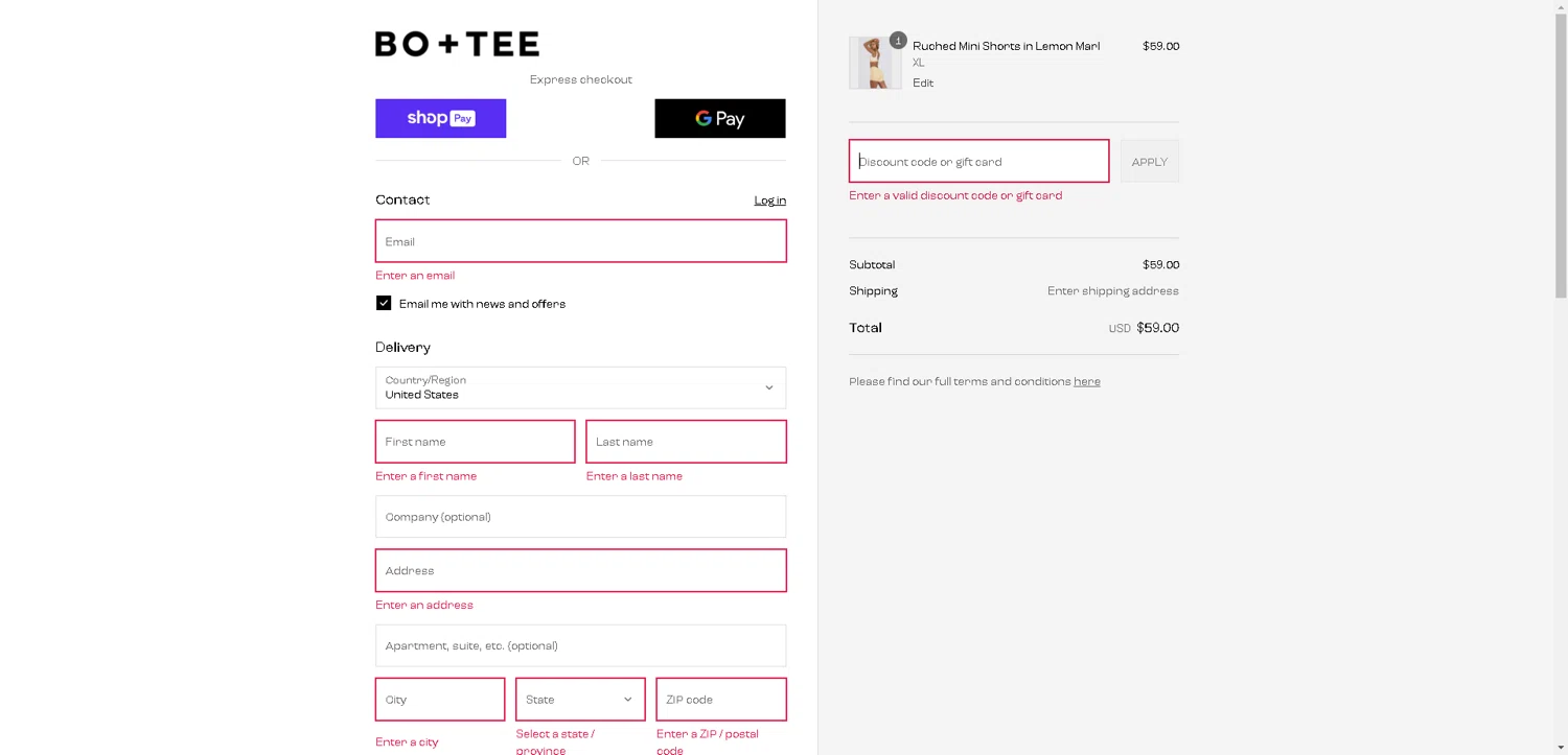 Bo and Tee discount code screenshot showing code WEL-t6m5v4 applied at Bo and Tee checkout page. Uploaded by SimplyCodes community member ThriftySentinel6456 on Aug 17, 2025