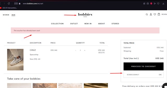 Bobbies checkout page showing Bobbies promo code box | Screenshot taken by SimplyCodes community member on May 1, 2024
