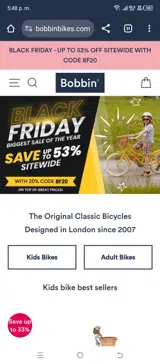 Bobbin Bikes coupon verification screenshot