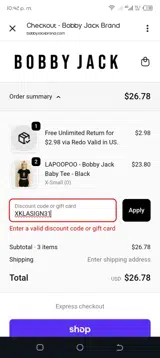 XKLASIGN31 coupon verification screenshot