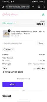 Bobo's House coupon verification screenshot