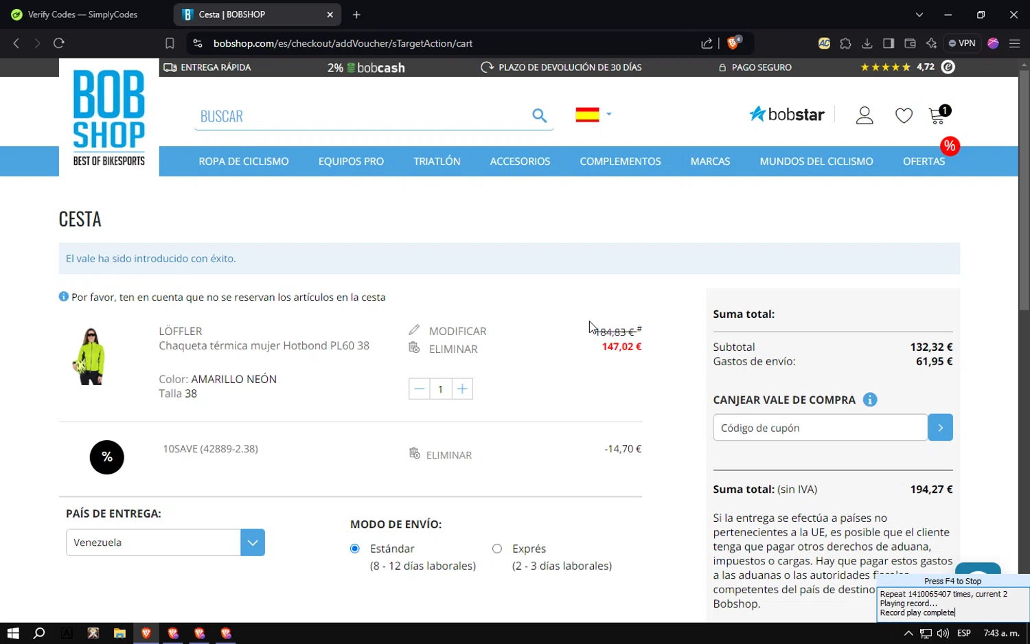 where to use Bobshop promo code box