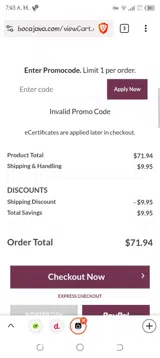 FREESHIPDEC coupon verification screenshot
