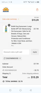 ZIGGYMINIDOOD coupon verification screenshot