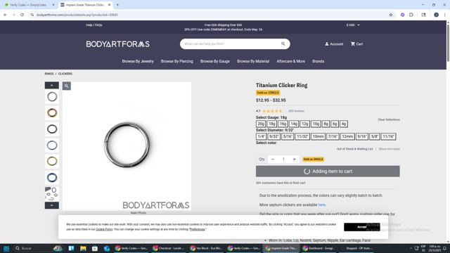 Bodyartforms checkout page showing Bodyartforms coupon code box | Screenshot taken by SimplyCodes community member on May 23, 2025