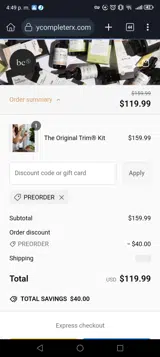 Body Complete Rx coupon verification screenshot