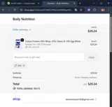 Body Nutrition coupon verification screenshot