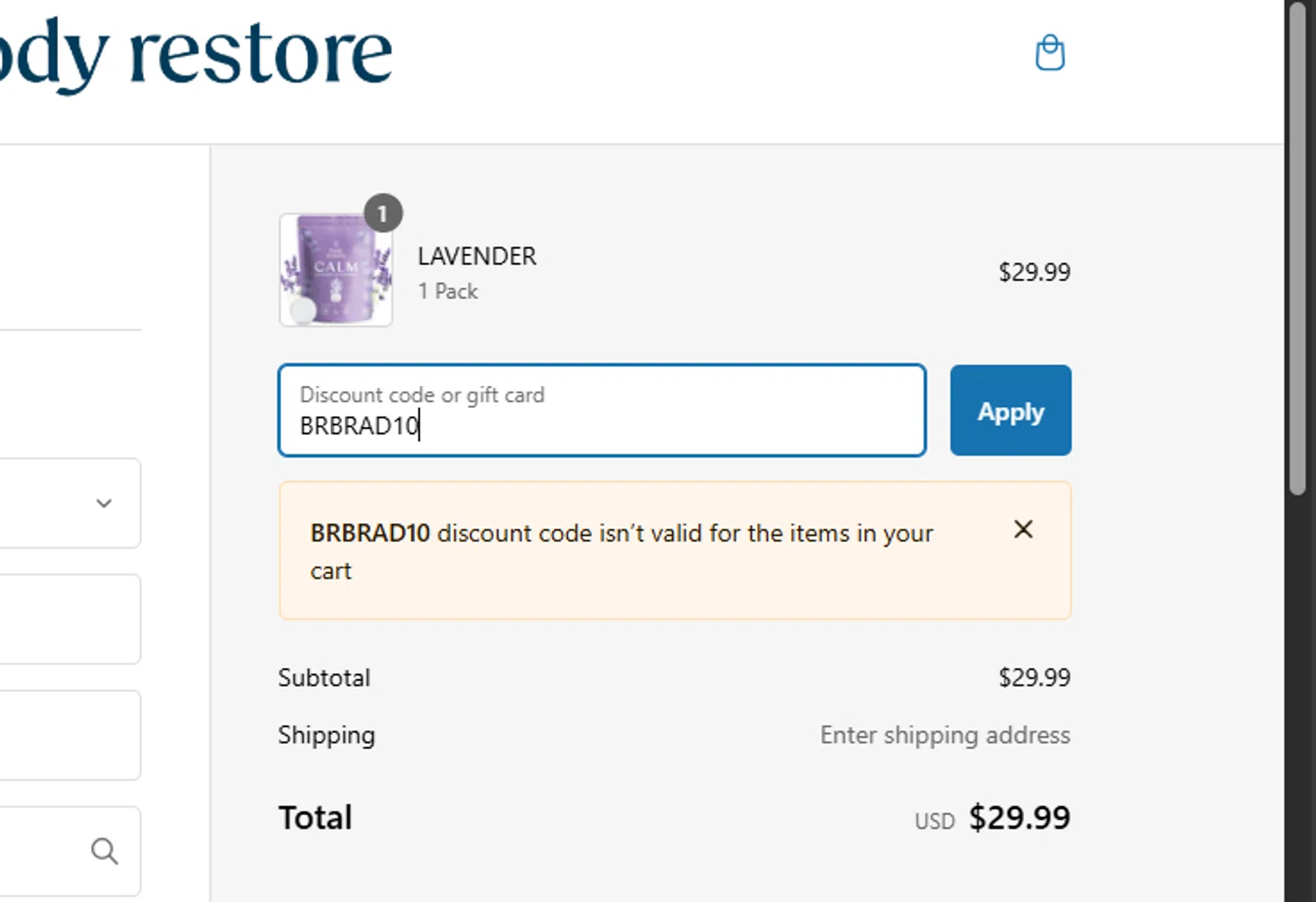 how to use BodyRestore coupons