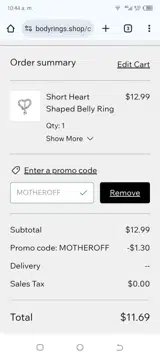 MOTHEROFF coupon verification screenshot