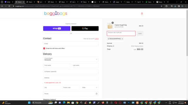 Bogg Bag checkout page showing Bogg Bag discount code box | Screenshot taken by SimplyCodes community member on Feb 22, 2024