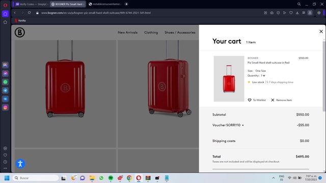 Bogner checkout page showing Bogner promo code box | Screenshot taken by SimplyCodes community member on Oct 7, 2023