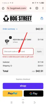 SEAN15 coupon verification screenshot