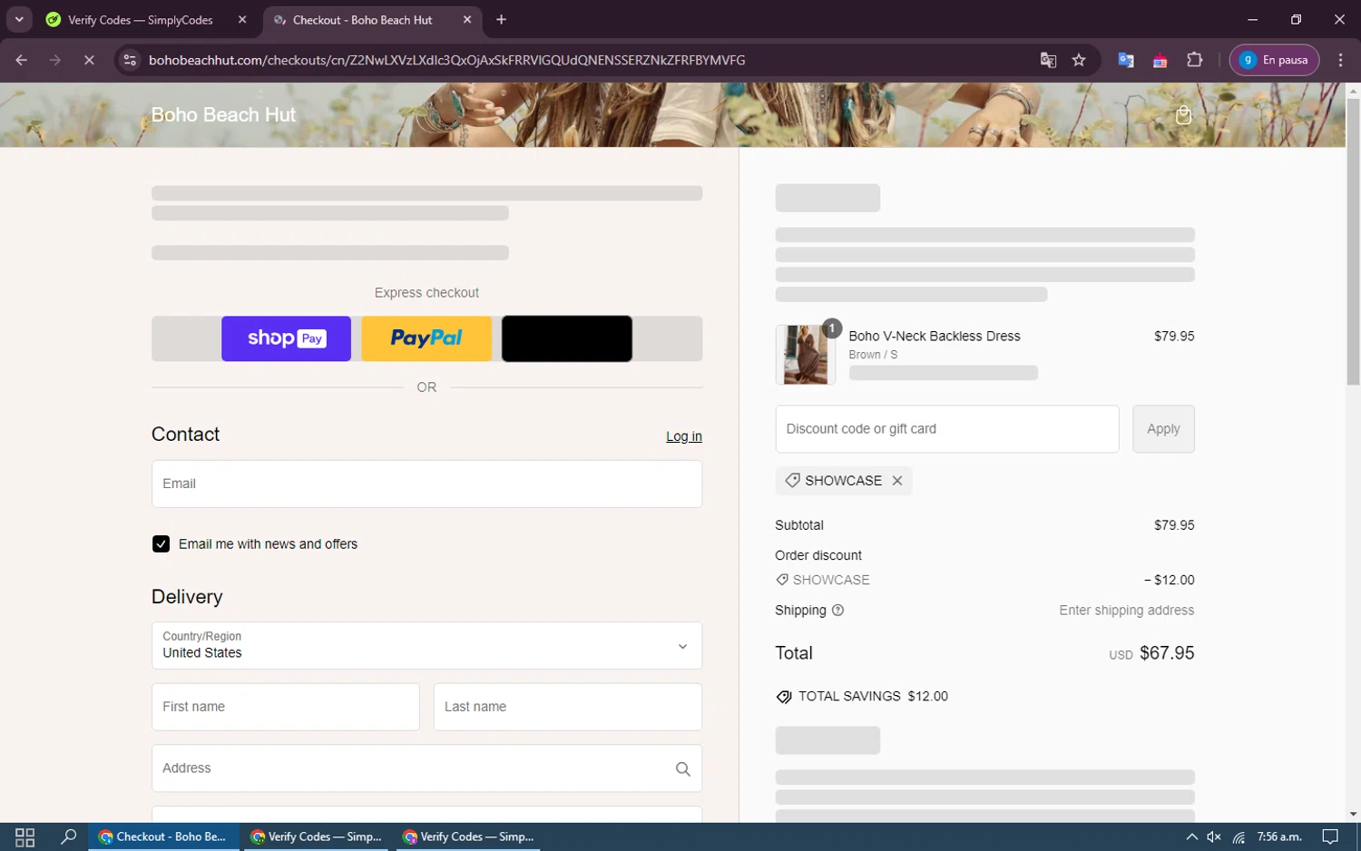 where to use Boho Beach Hut promo code box