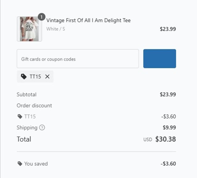BOLDOVERSIZE checkout page showing BOLDOVERSIZE promo code box | Screenshot taken by SimplyCodes community member on Aug 22, 2025