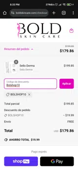 Bolshop10 coupon verification screenshot