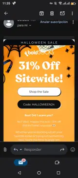 Halloween24 coupon verification screenshot