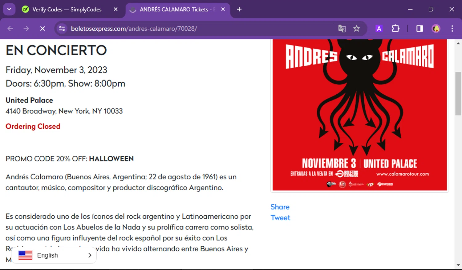 BoletosExpress checkout page showing BoletosExpress promo code box | Screenshot taken by SimplyCodes community member on Jun 17, 2024