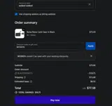 WOMEN coupon verification screenshot