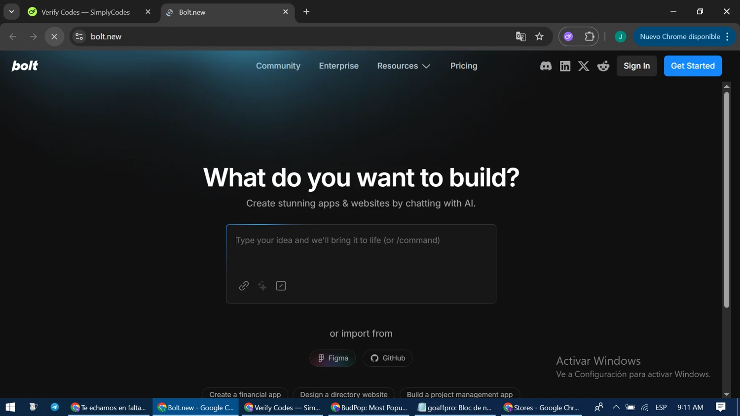 Bolt.new promo code screenshot showing code xdgwwk applied at Bolt.new checkout page. Uploaded by SimplyCodes community member LuckyPioneer1051 on Jul 21, 2025