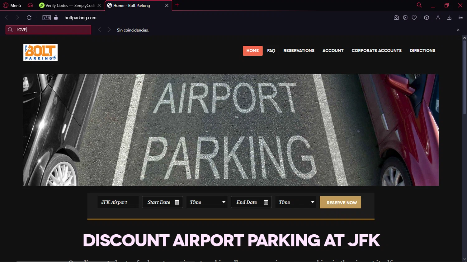 Bolt Parking promo code screenshot showing code LOVE applied at Bolt Parking checkout page. Uploaded by SimplyCodes community member MoneyTitan8787 on Jan 5, 2025