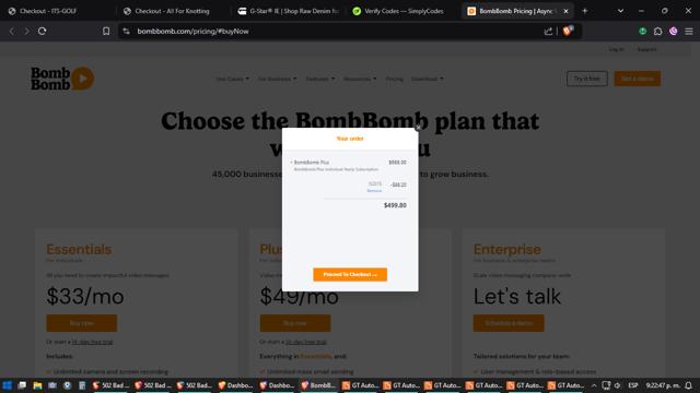 BombBomb checkout page showing BombBomb coupon code box | Screenshot taken by SimplyCodes community member on Dec 20, 2024