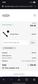 Bombora Ties coupon verification screenshot