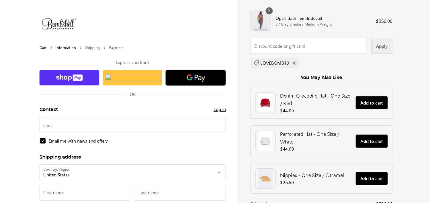 Bombshell Sportswear Coupons 10 Off Discount Codes in August 2024 SimplyCodes