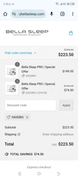 SAVEBIG coupon verification screenshot