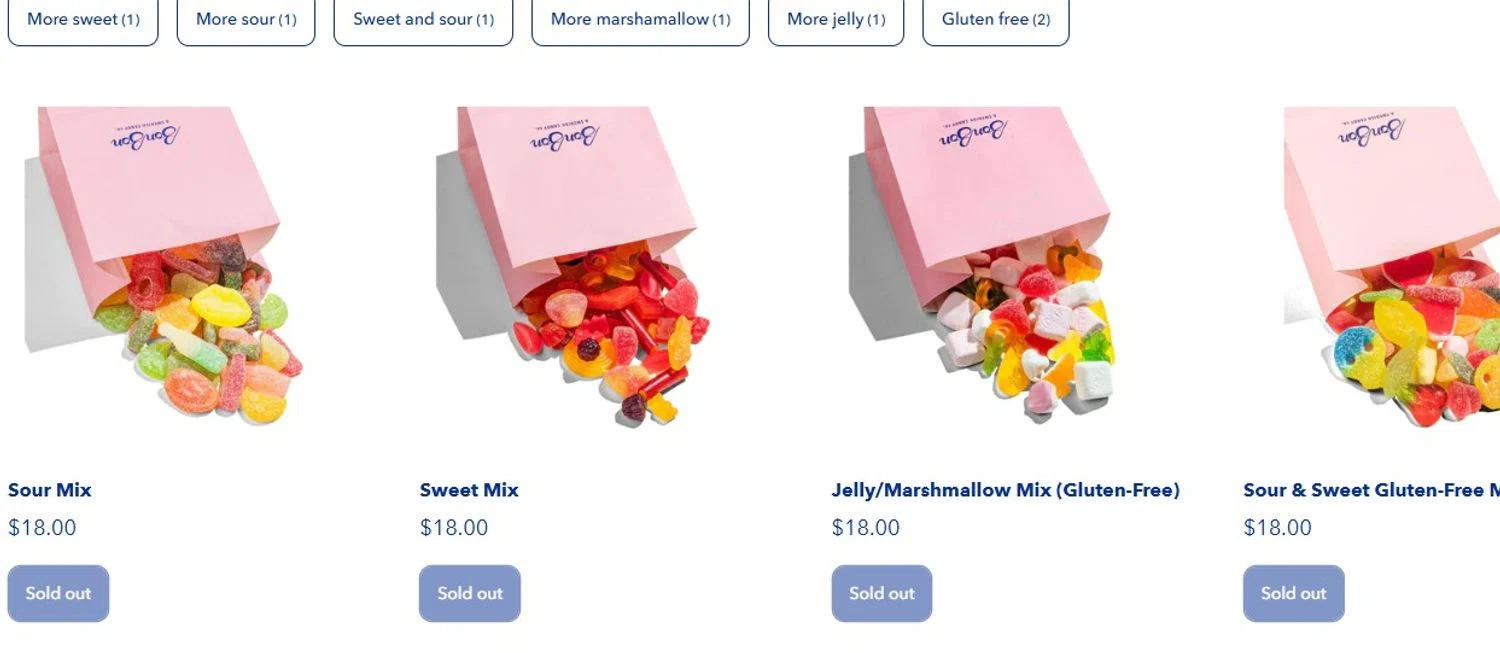 BonBon Candy promo code screenshot showing code SALTY15 applied at BonBon Candy checkout page. Uploaded by SimplyCodes community member Olorinnnnn on Apr 19, 2025