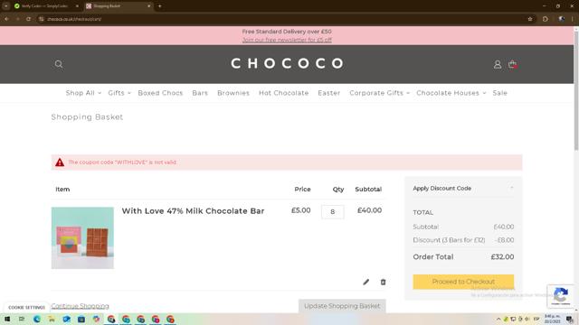 Bonchon checkout page showing Bonchon coupon code box | Screenshot taken by SimplyCodes community member on Feb 21, 2025