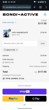 8M527C7M coupon verification screenshot