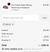 HELLO coupon verification screenshot