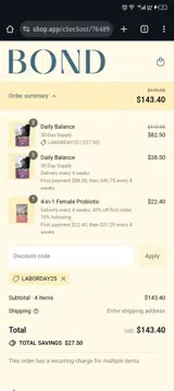 BOND Life coupon verification screenshot