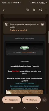 Bond Products coupon verification screenshot