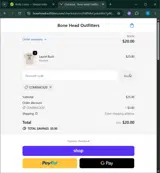 COMEBACK20 coupon verification screenshot