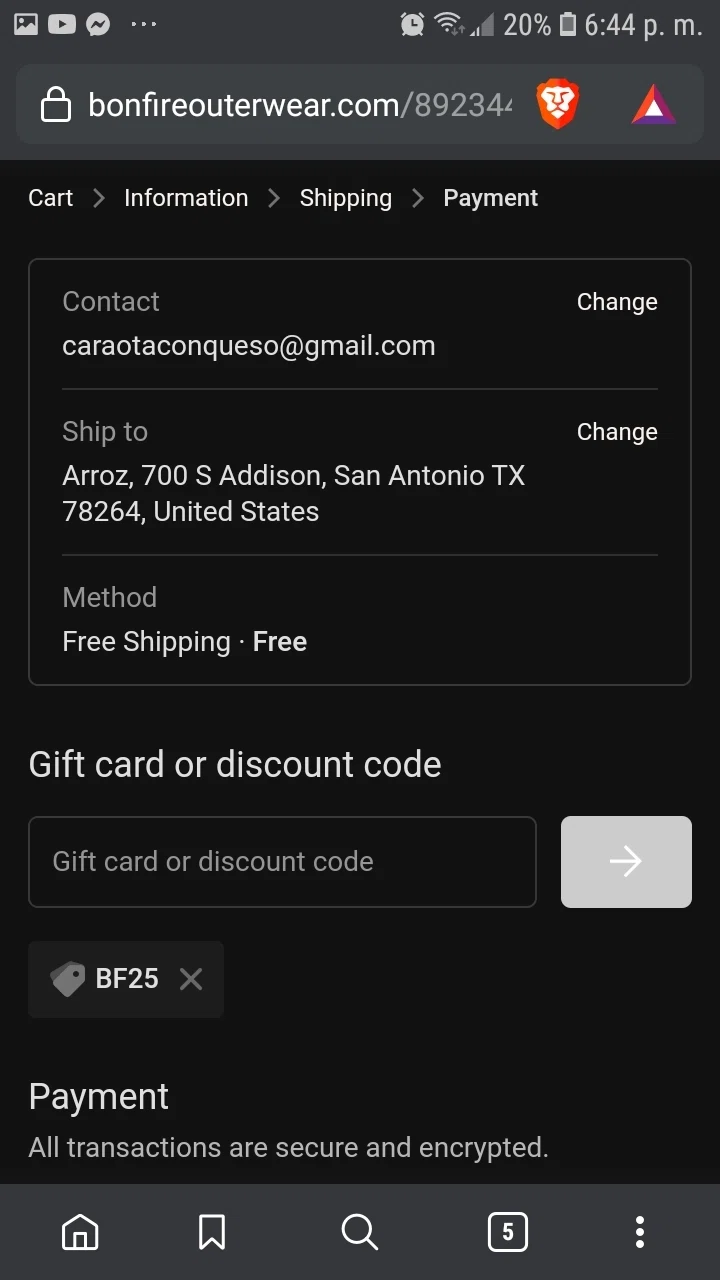 where to use Bonfire Outwear promo code box