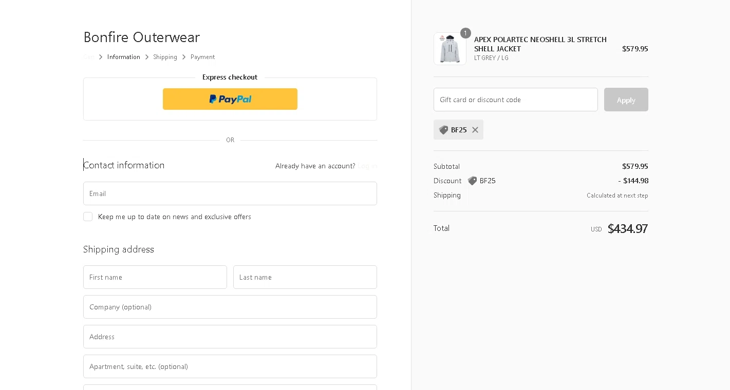how to use Bonfire Outwear coupons