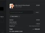 WELCOME25 coupon verification screenshot