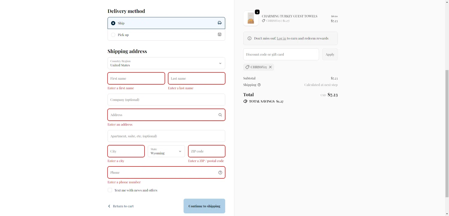 Bonjour Fête checkout page showing Bonjour Fête promo code box | Screenshot taken by SimplyCodes community member on Feb 5, 2026